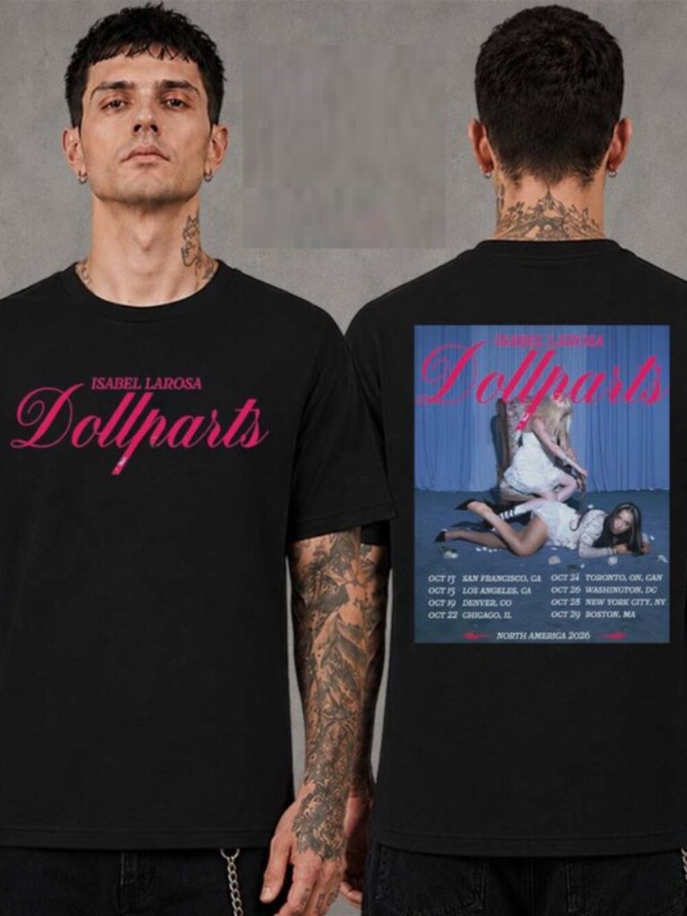 Isabel LaRosa Dollparts Tour 2026 North America Schedule Dates Two Sided T-Shirt